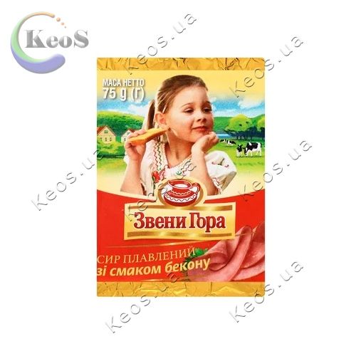 Сир плавлений зі смаком бекона Звени Гора 75 г.
