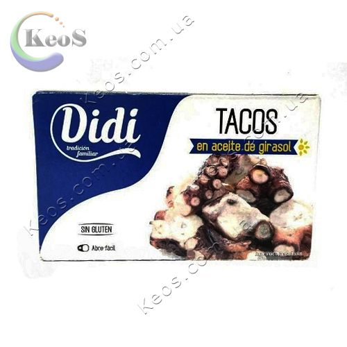 Восьминіг Didi Tacos en aceite de girasol в маслі зі спеціями 120г.