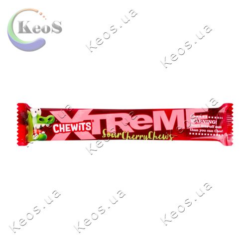 Жувальні кислі цукерки зі смаком вишні Chewits Xtreme Sour Cherry Chews 34 г.