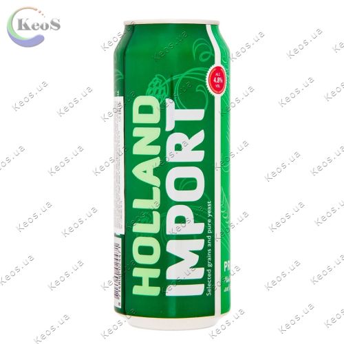 Пиво світле фільтроване Holland Import 4.8% 0.5 л.